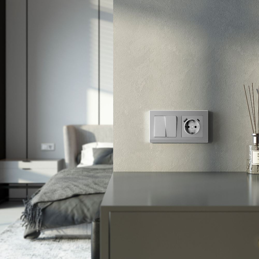 Рамка из поликарбоната Werkel Stark на 2 поста Серебряный матовый W0021865 — изображение 2