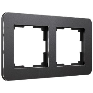 Рамка из металла Werkel Platinum на 2 поста Черный алюминий W0022608