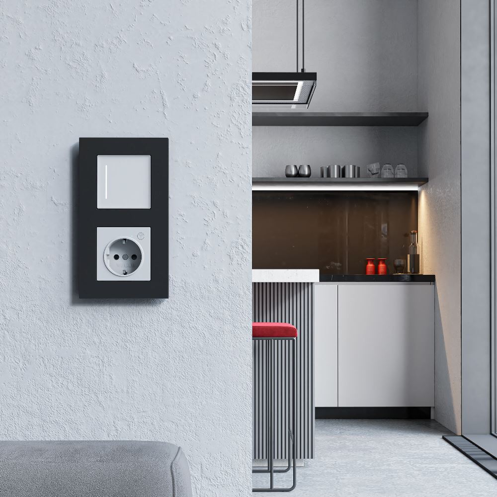 Рамка из поликарбоната Werkel Slab на 2 поста Черный W0022908 — изображение 2