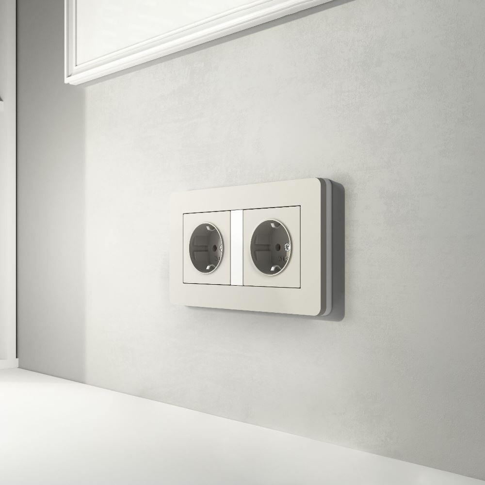 Рамка из поликарбоната Werkel Split на 2 поста Дымчатый / Белый W0023067 — изображение 3