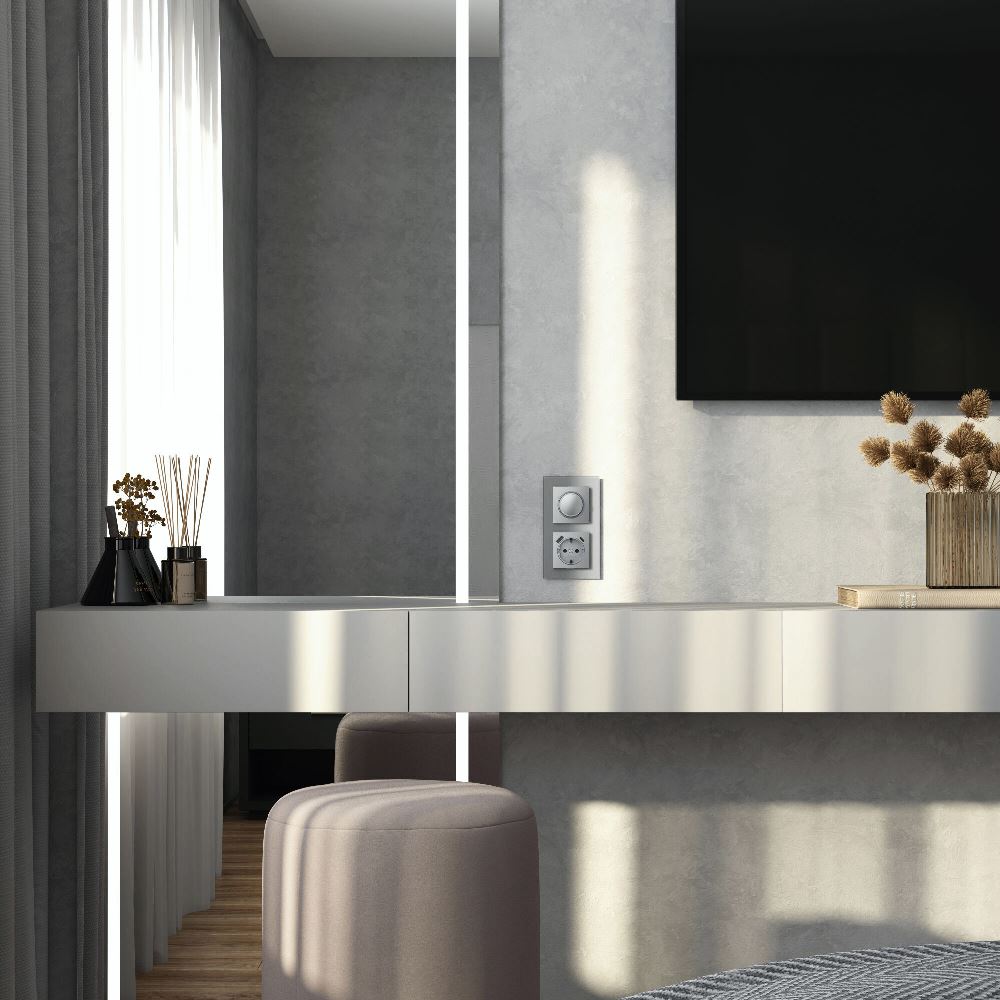 Рамка стеклянная Werkel Senso на 2 поста soft-touch Серебряный W0023106 — изображение 2