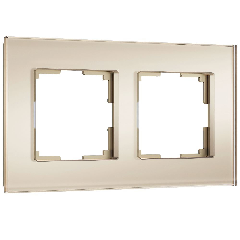 Рамка стеклянная Werkel Senso на 2 поста soft-touch Шампань W0023111