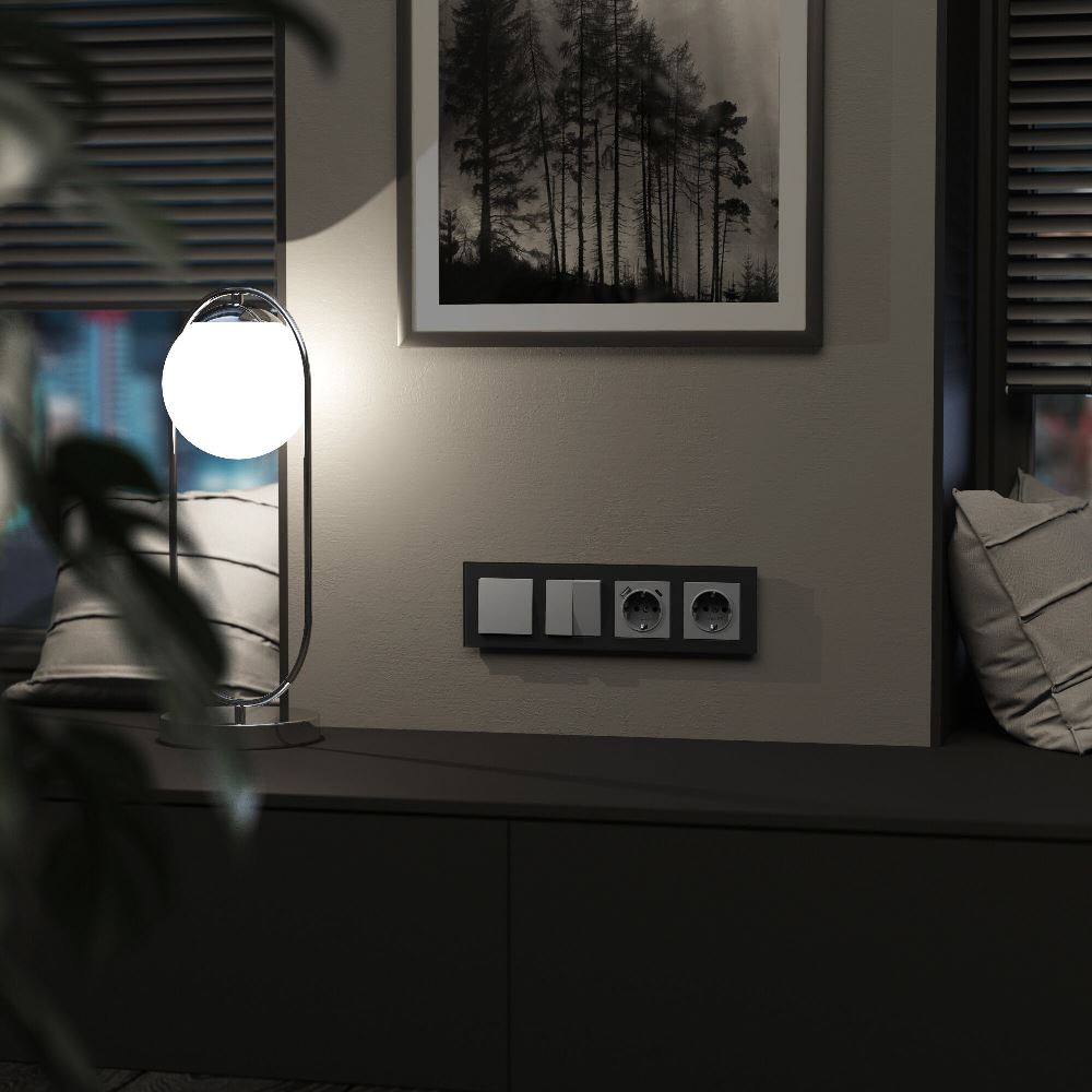 Рамка стеклянная Werkel Senso на 4 поста soft-touch Черный W0043108 — изображение 3