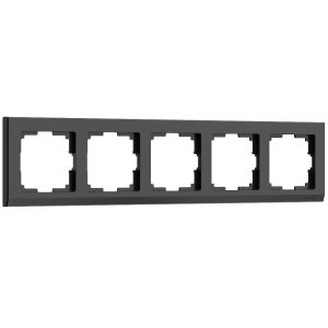 Рамка из поликарбоната Werkel Stark на 5 постов Черный W0051808
