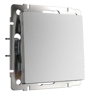 Выключатель одноклавишный встраиваемый Werkel Серебряный матовый W1110065