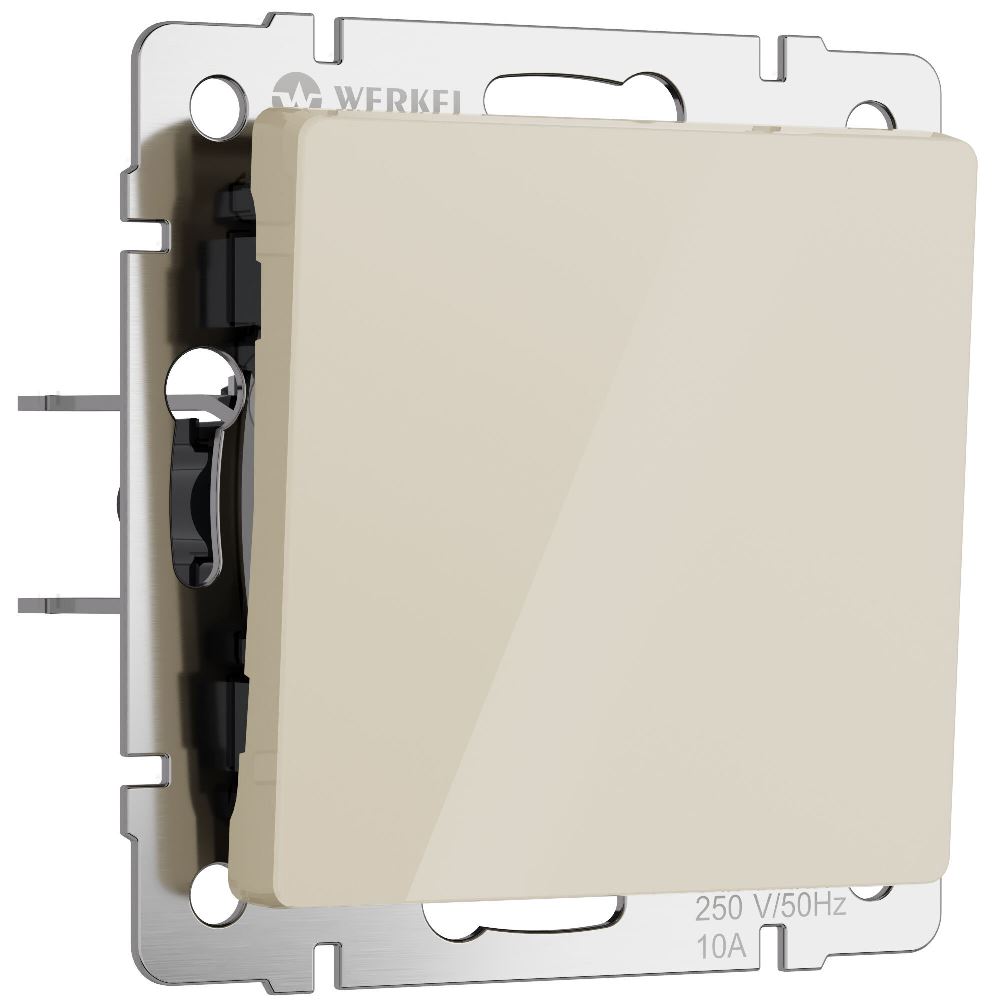 Выключатель одноклавишный встраиваемый проходной Werkel Айвори W1112043
