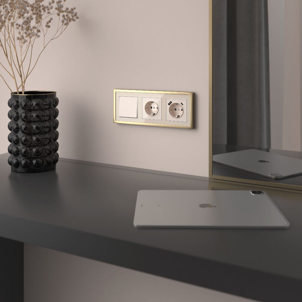 Выключатель одноклавишный встраиваемый проходной Werkel Айвори W1112043 — изображение 2