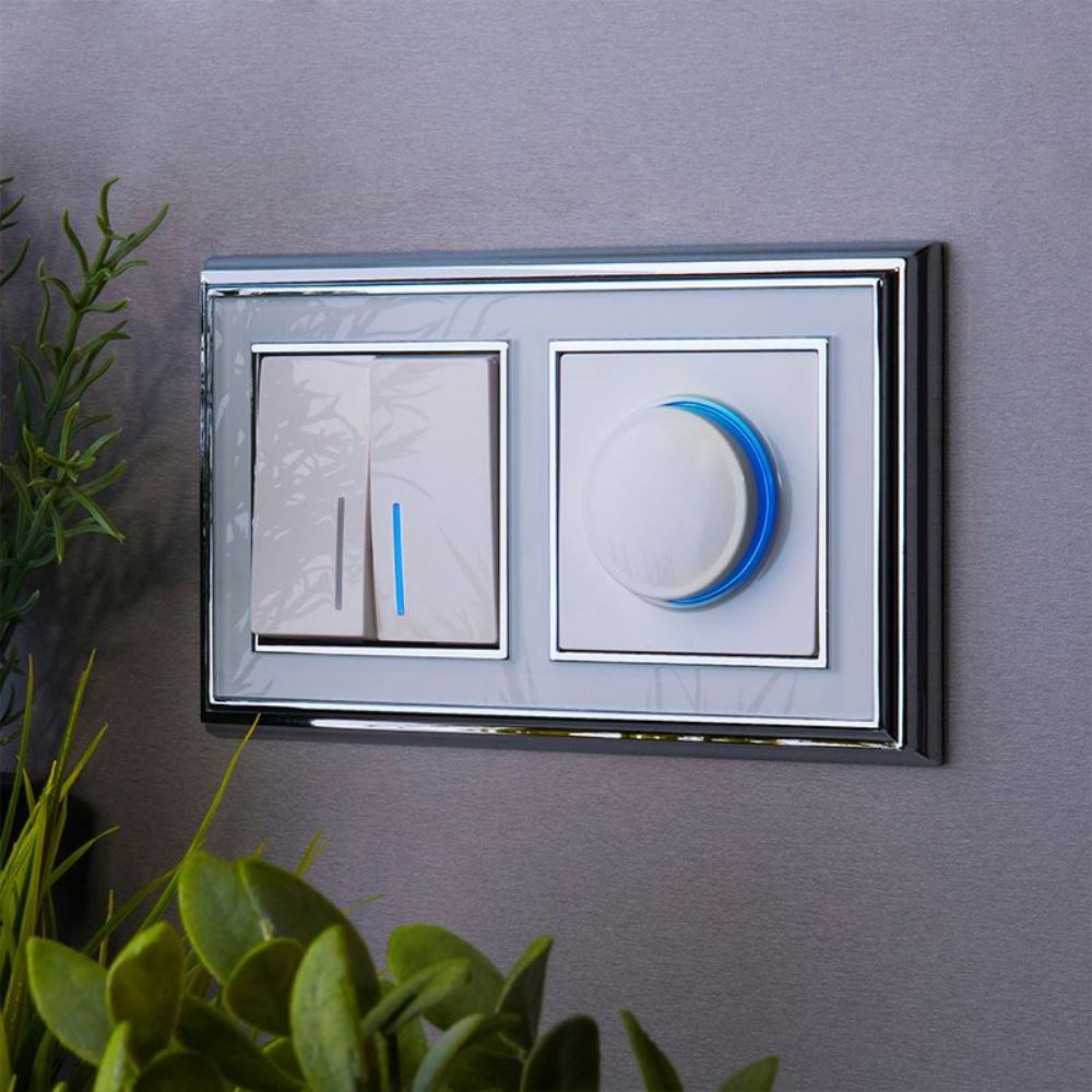 Выключатель двухклавишный встраиваемый Werkel с подсветкой Белый W1120101 — изображение 2