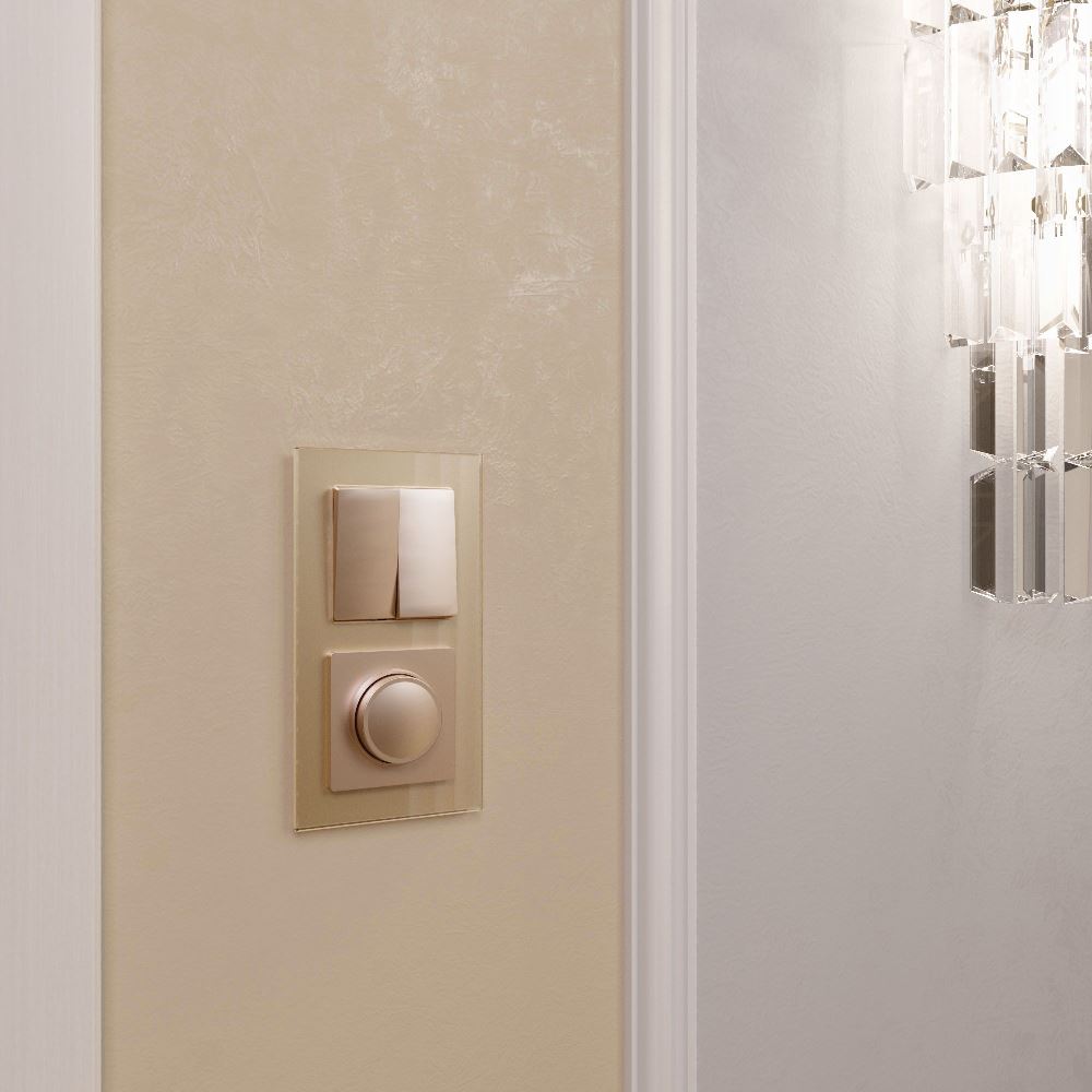 Выключатель двухклавишный встраиваемый проходной Werkel Шампань W1122011 — изображение 3