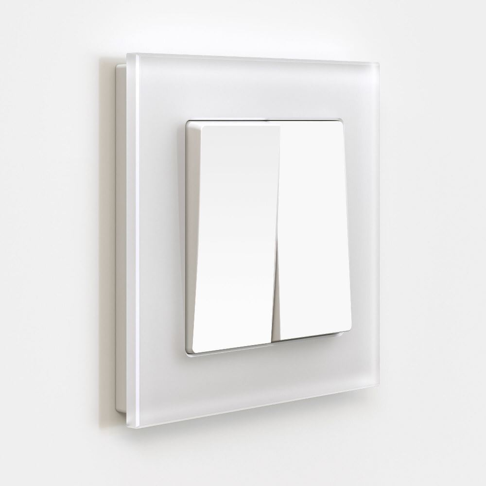 Выключатель двухклавишный встраиваемый проходной Werkel Белый матовый W1122061 — изображение 2