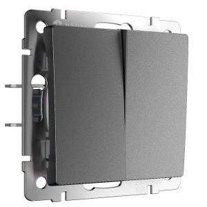 Выключатель двухклавишный встраиваемый проходной Werkel Графит матовый W1122064