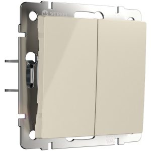 Выключатель двухклавишный встраиваемый с самовозвратом Werkel Слоновая кость W1122403