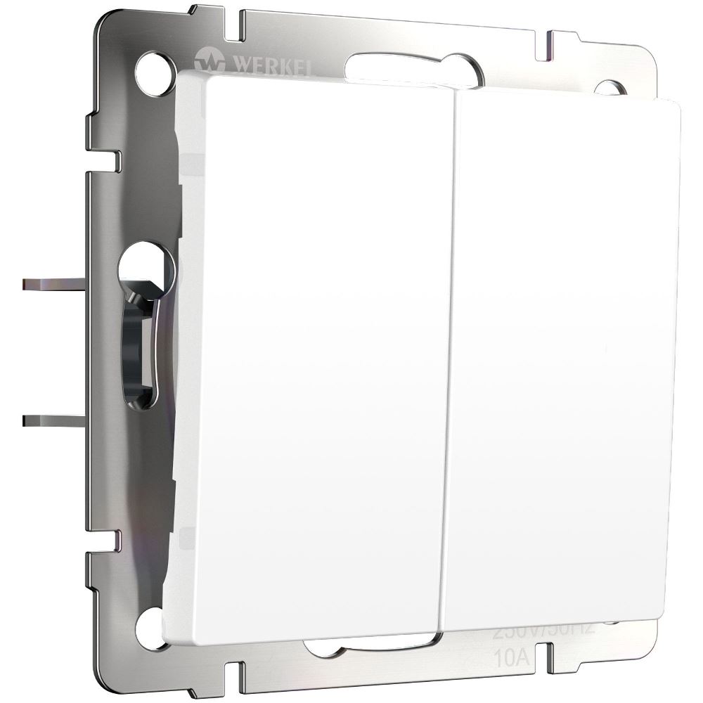Выключатель двухклавишный встраиваемый с самовозвратом Werkel Белый матовый W1122461