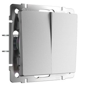 Выключатель одноклавишный встраиваемый перекрестный Werkel Серебряный матовый W1123065