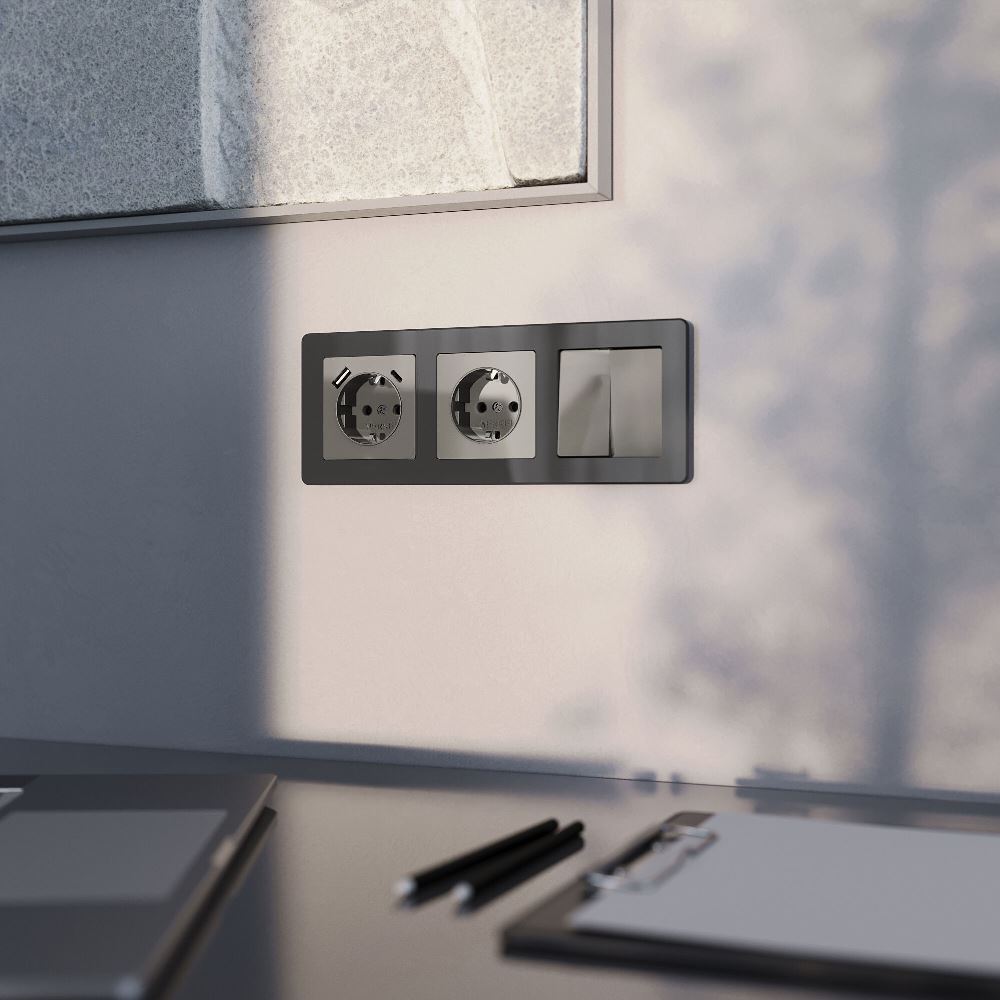 Розетка встраиваемая Werkel с заземлением Графит W1171044 — изображение 2