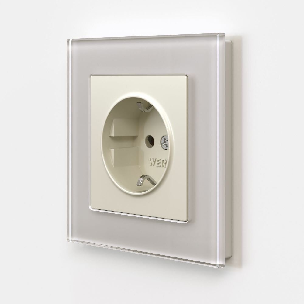 Розетка встраиваемая Werkel с заземлением и шторками Айвори матовый W1171162 — изображение 2