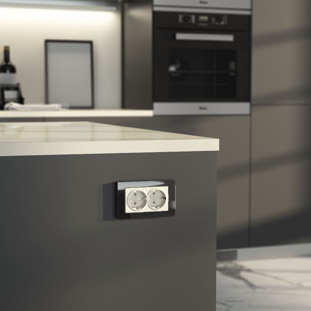 Розетка встраиваемая двойная Werkel с заземлением Айвори матовый W1172062 — изображение 2