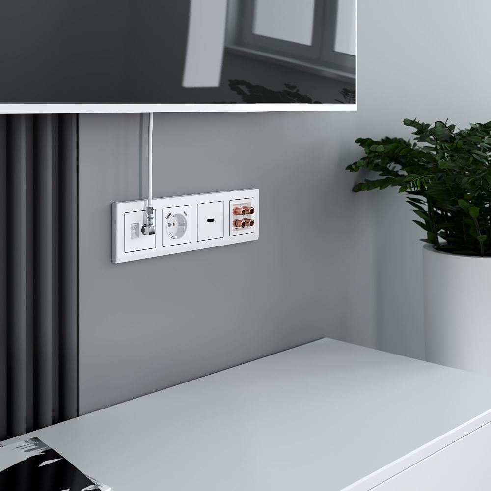 Розетка встраиваемая ТВ+Ethernet Werkel RJ-45 6 cat Белый W1181301 — изображение 2