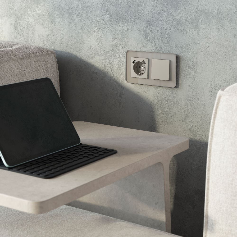 Выключатель одноклавишный встраиваемый проходной Werkel Дымчатый W1212004 — изображение 2