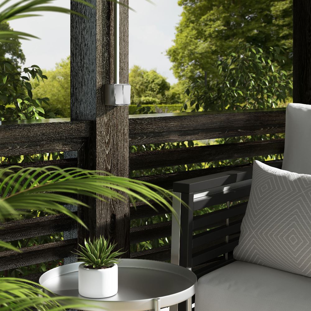 Выключатель двухклавишный накладной влагозащищенный Werkel Gallant Cеребряный W5020206 — изображение 2