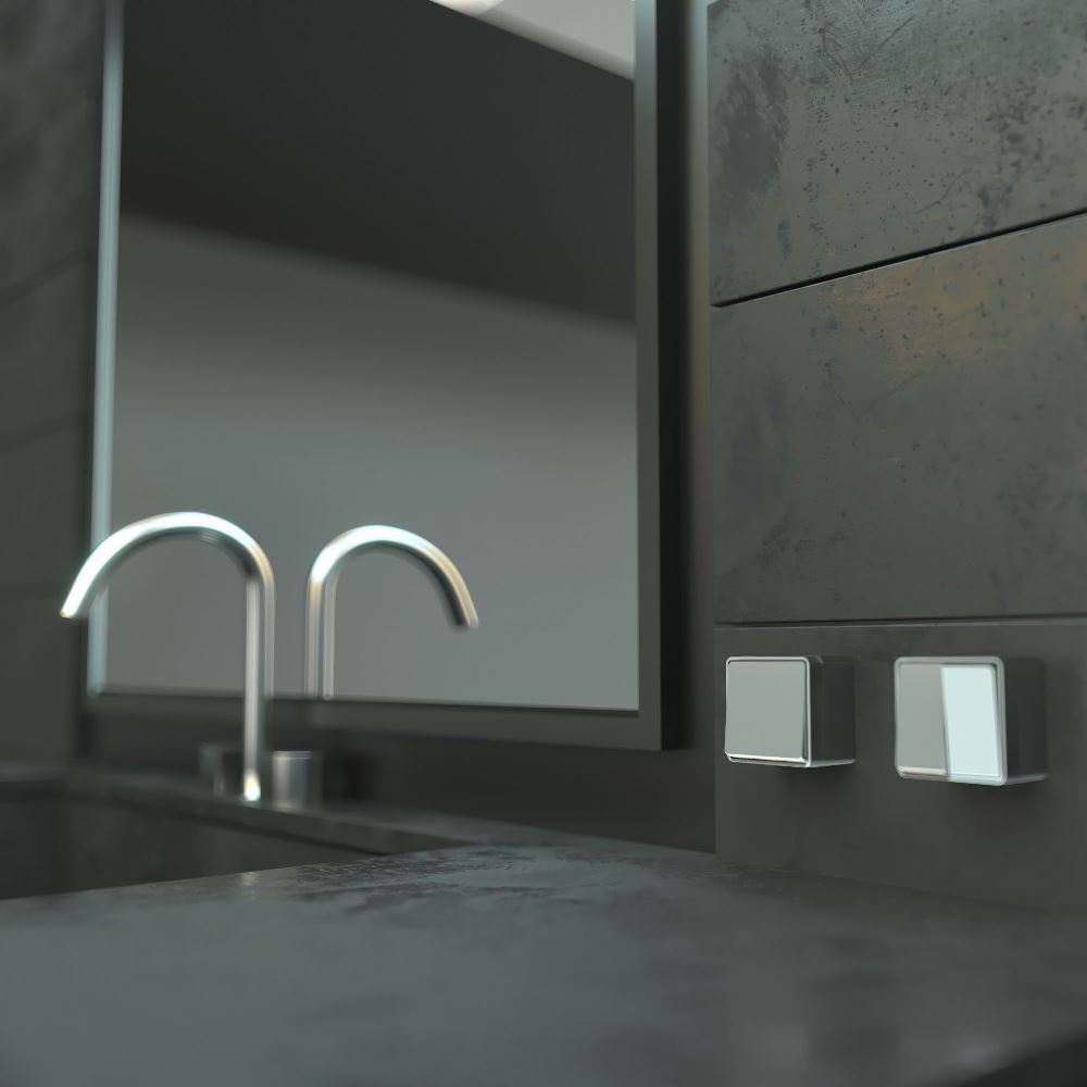 Выключатель двухклавишный накладной влагозащищенный Werkel Gallant Cеребряный W5020206 — изображение 3