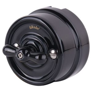 Выключатель двухклавишный накладной Werkel на 4 положения Черный W5620008