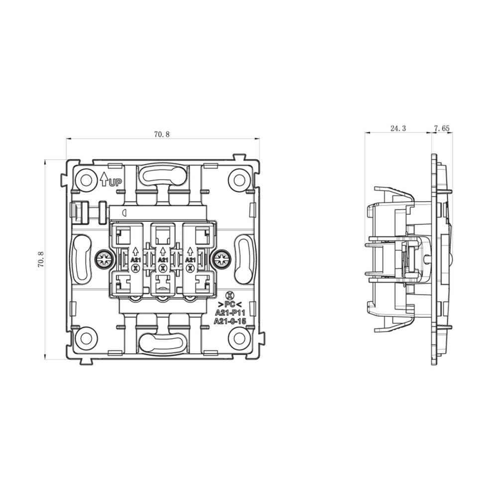 Выключатель одноклавишный встраиваемый Donel R98 с подсветкой Изумруд матовый DA03101-DA29039 — изображение 6