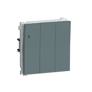 Выключатель трехклавишный встраиваемый Donel R98 с подсветкой Изумруд матовый DA03103-DA28339