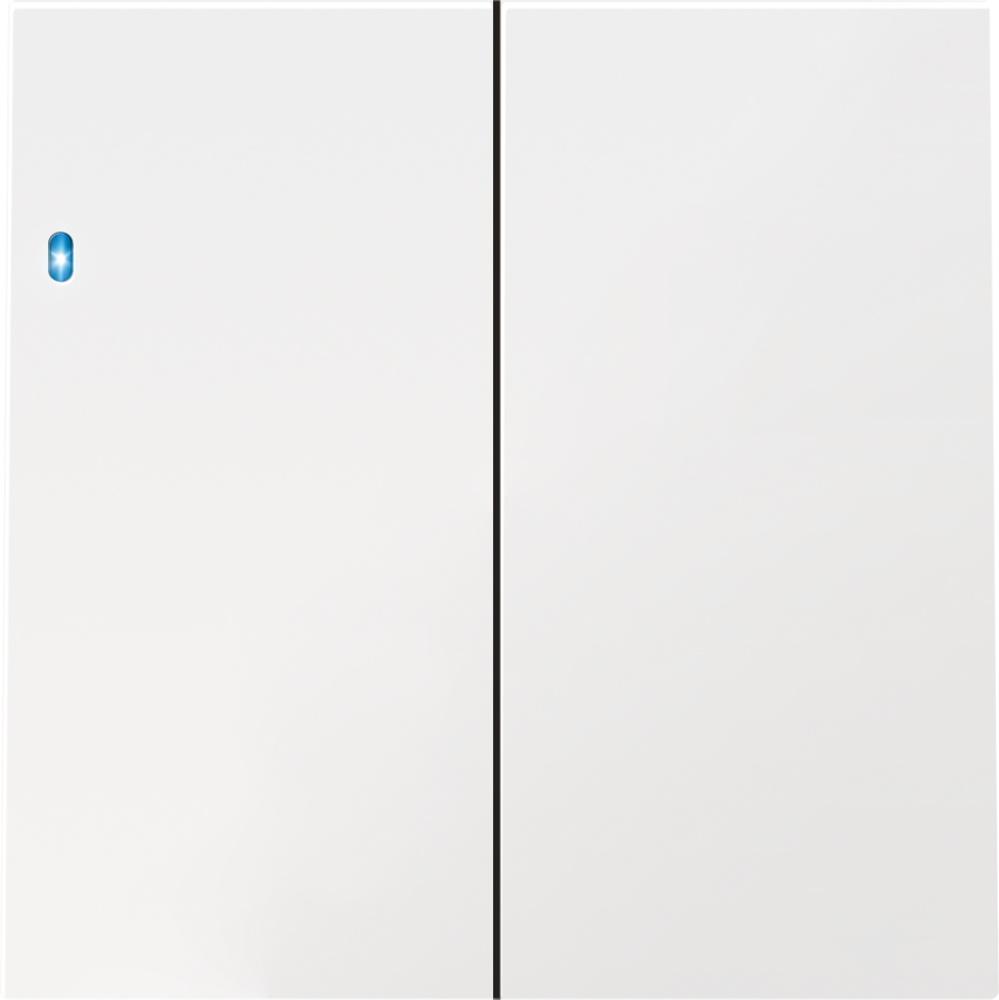 Выключатель двухклавишный встраиваемый проходной Donel R98 с подсветкой Белый глянцевый DA03108-DA28503 — изображение 2