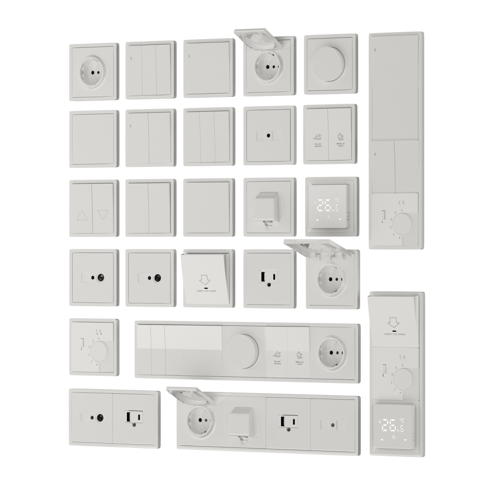 Выключатель двухклавишный встраиваемый проходной Donel R98 с подсветкой Белый глянцевый DA03108-DA28503 — изображение 3