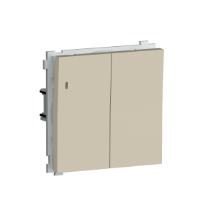 Выключатель двухклавишный встраиваемый проходной Donel R98 с подсветкой Кашемир матовый DA03108-DA28535