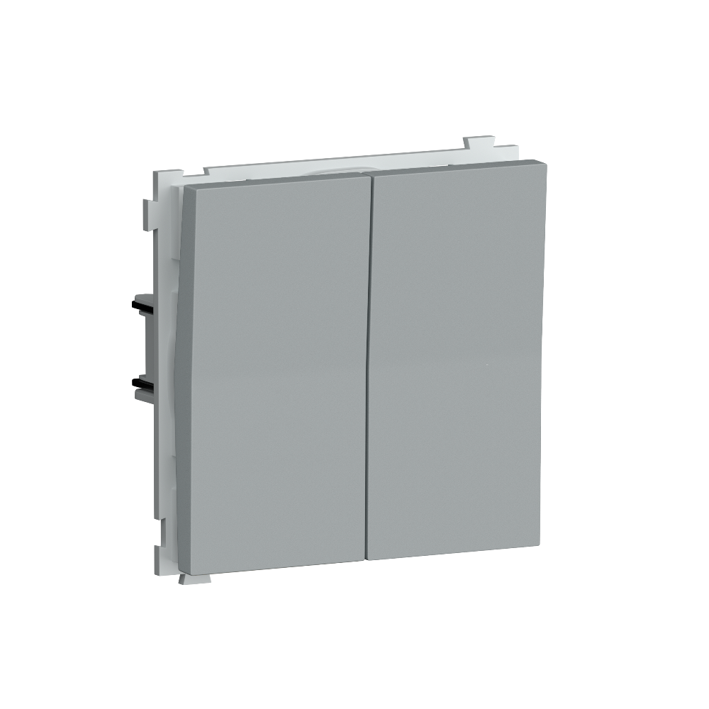 Выключатель двухклавишный встраиваемый Donel R98 Серый матовый DA10500-DA29540