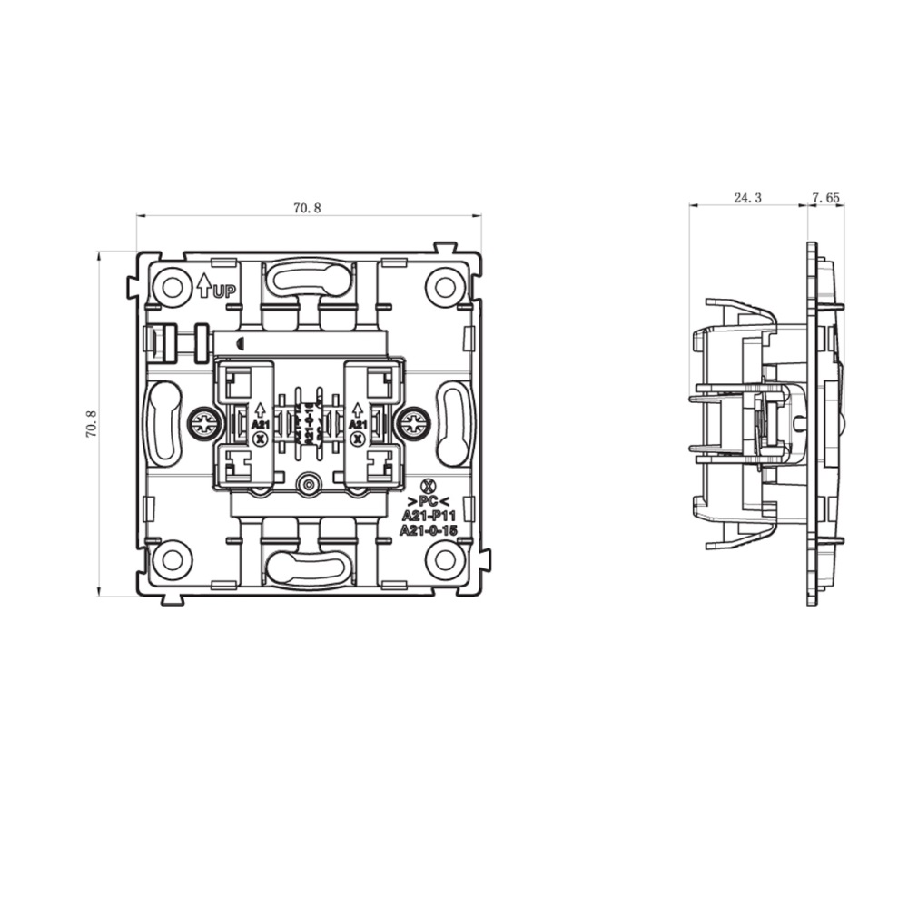 Выключатель одноклавишный встраиваемый перекрестный Donel R98 Metal Латунь DA10700-DA296ME — изображение 7