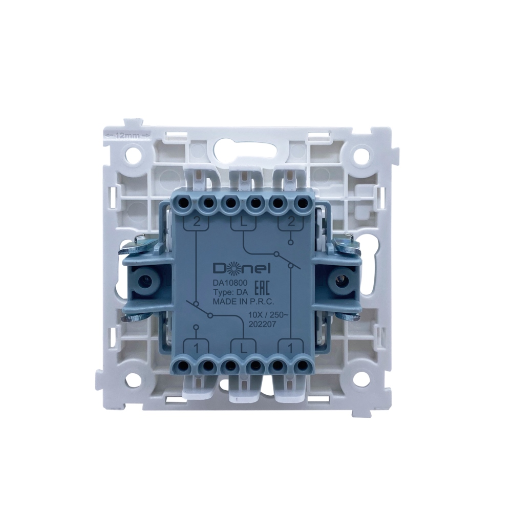 Выключатель двухклавишный встраиваемый проходной Donel R98 Metal Латунь DA10800-DA295ME — изображение 4