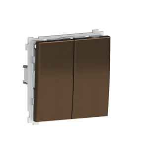 Выключатель двухклавишный встраиваемый проходной Donel R98 Metal Латунь DA10800-DA295ME