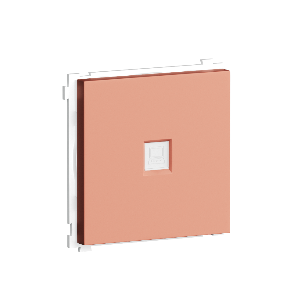 Розетка встраиваемая двойная Ethernet Donel R98 Коралл матовый DA16300-DA83945