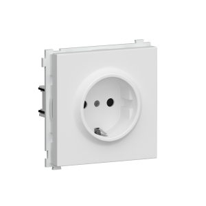 Розетка встраиваемая Donel R98 Schuko с заземлением и шторками на клеммах Белый матовый DA17700-DA22033