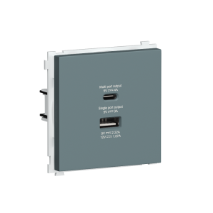 Розетка встраиваемая USB Donel R98 тип A+С быстрая зарядка Изумруд матовый DA20400-DA27739