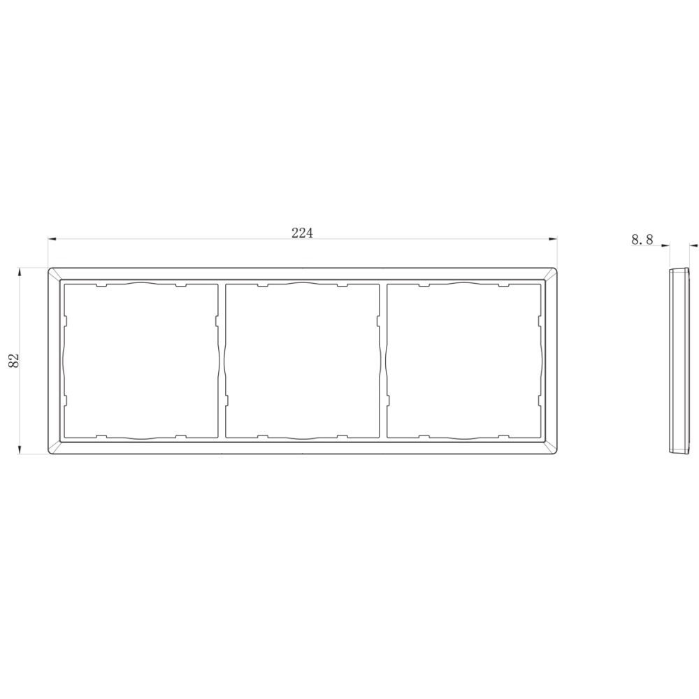 Рамка пластиковая Donel R98 на 3 поста Черный матовый DA21328 — изображение 3