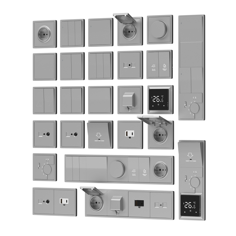 Выключатель жалюзи встраиваемый Donel R98 с блокировкой Алюминий матовый DA25800-DA29426 — изображение 3