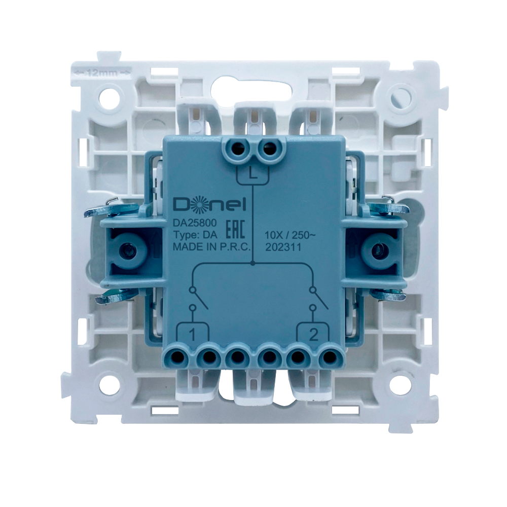 Выключатель жалюзи встраиваемый Donel R98 с блокировкой Алюминий матовый DA25800-DA29426 — изображение 4