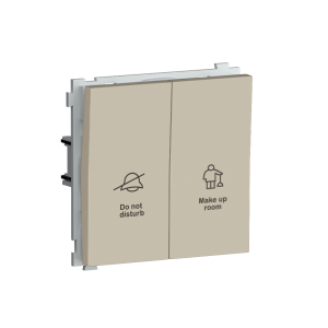 Выключатель двухклавишный встраиваемый Donel R98 с символами DND/MUR Кашемир матовый DA25800-DA88835