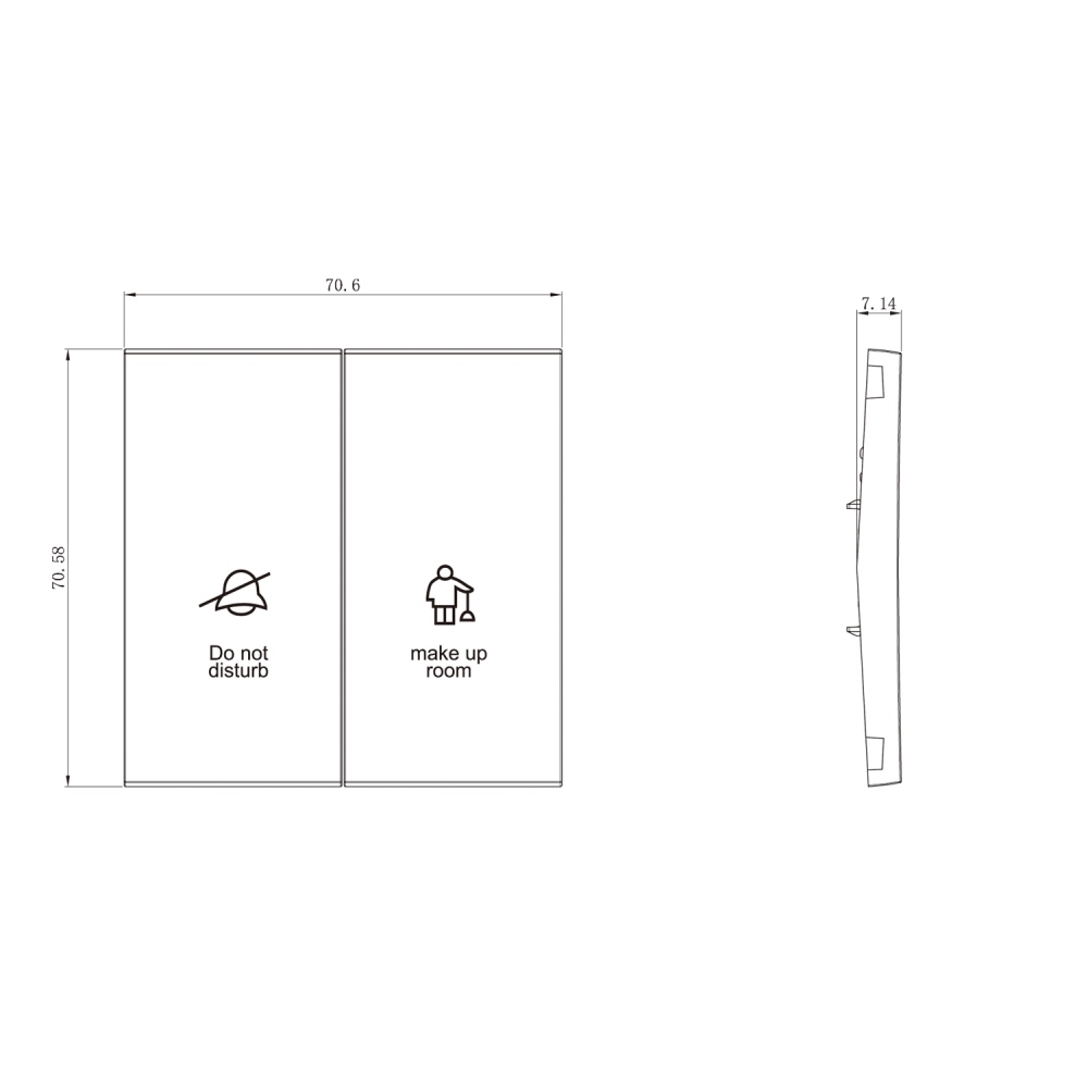 Выключатель двухклавишный встраиваемый Donel R98 с символами DND/MUR Белый матовый DA25800-DA88833 — изображение 5