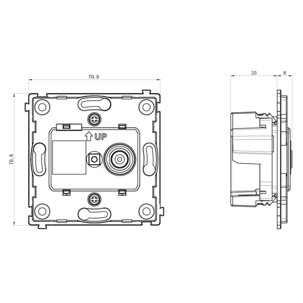 ТВ-розетка встраиваемая оконечная Donel R98 Metal Золото матовое DA30100-DA879BR — изображение 7