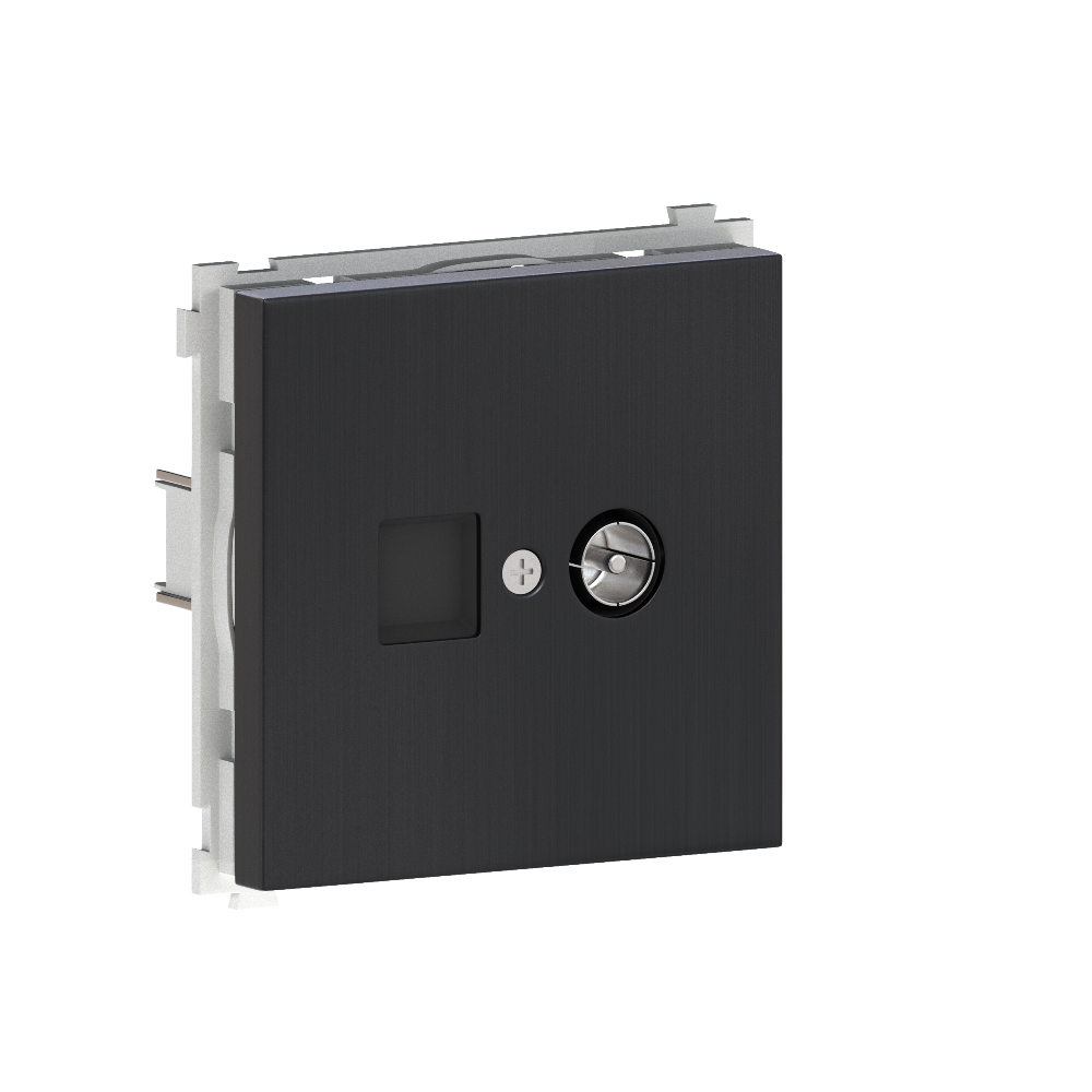 ТВ-розетка встраиваемая оконечная Donel R98 Metal Вороненая сталь DA30100-DA879GS