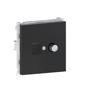 Розетка встраиваемая комбинированная Donel R98 Metal RJ45 + SAT Вороненая сталь DA30600-DA889GS