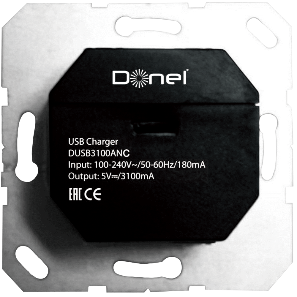 Розетка встраиваемая USB Donel R98 3.1A тип A, С Карбон матовый DUSB3100ANC-DA27630 — изображение 3