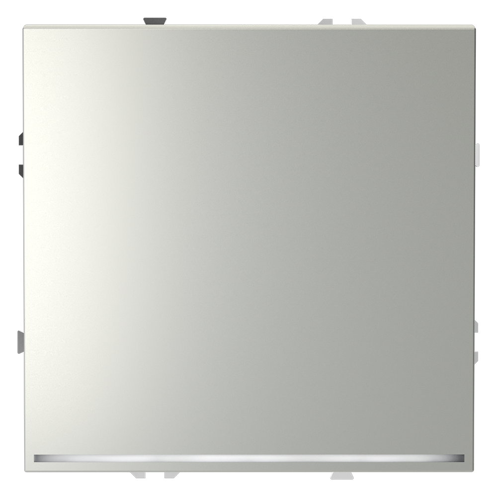 Выключатель одноклавишный встраиваемый Voltum S70 с подсветкой Сталь VLS010205