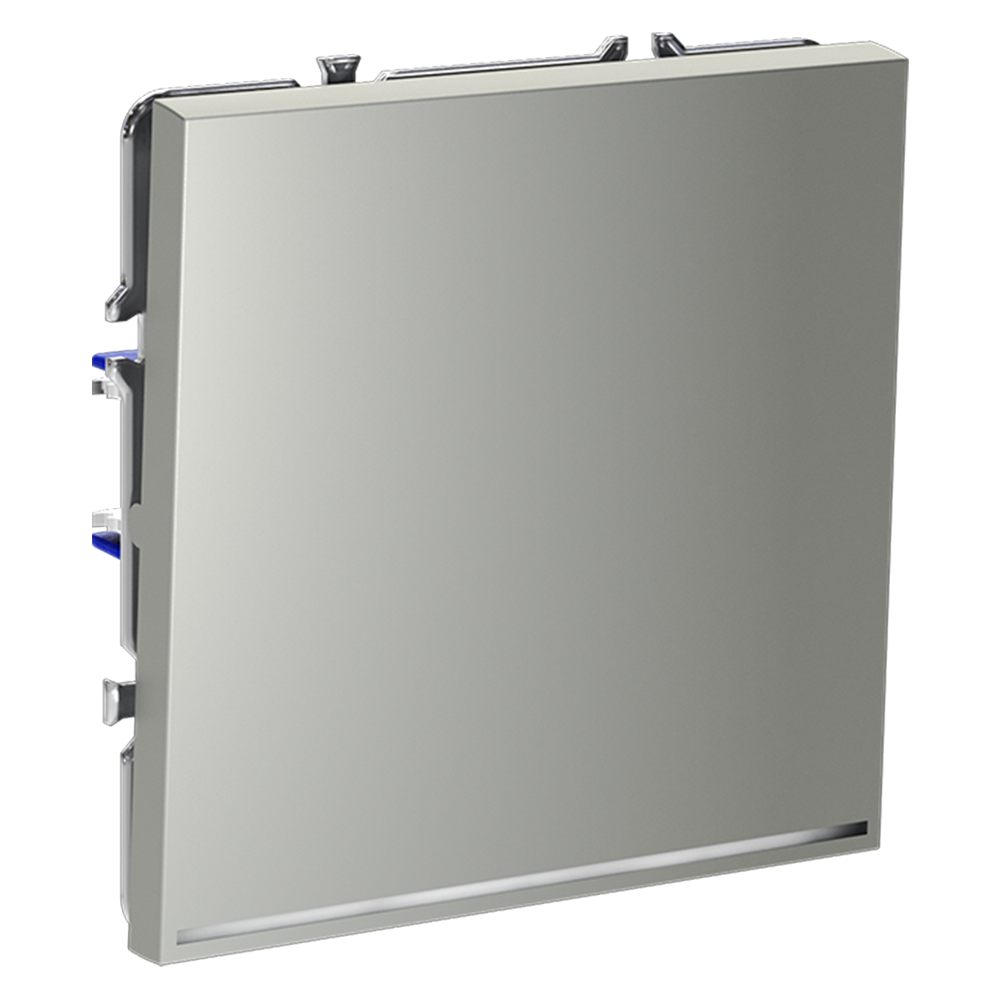 Выключатель одноклавишный встраиваемый Voltum S70 с подсветкой Сталь VLS010205 — изображение 2