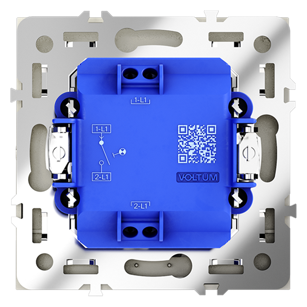 Выключатель одноклавишный встраиваемый Voltum S70 с подсветкой Сталь VLS010205 — изображение 3